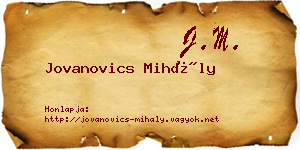 Jovanovics Mihály névjegykártya
